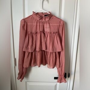 🌟NWT🌟 Pink Long Sleeve Blouse - M